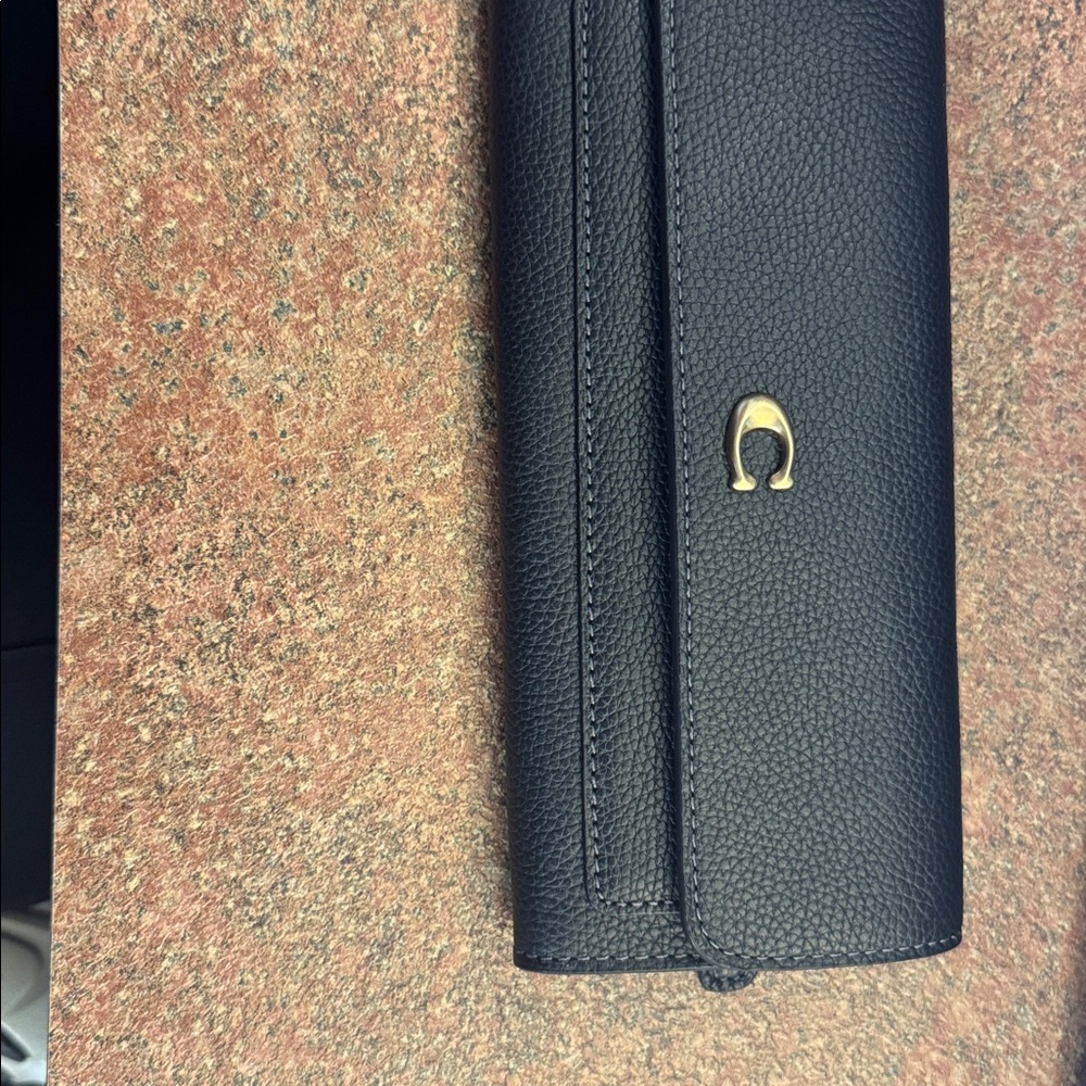 Coach Black Wallet with Gold Accent